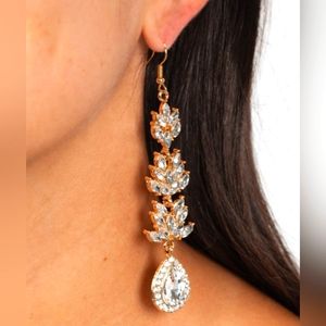 Water Lily Whimsy - Gold Modeled after water-lilies, marquise-cut earrin…
